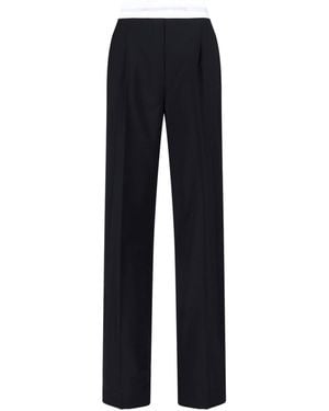 Alexander Wang High-Waisted Trousers With Contrast Elastic Waistband - Blue