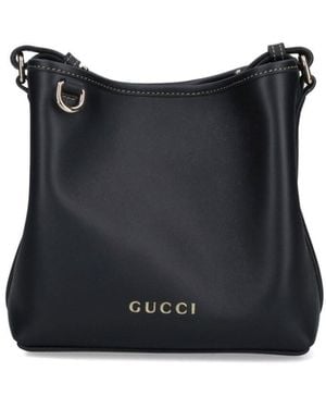 Gucci Emblem Bucket Bag - Black