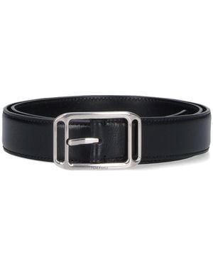 Tom Ford Polished Calf Leather Belt - Black