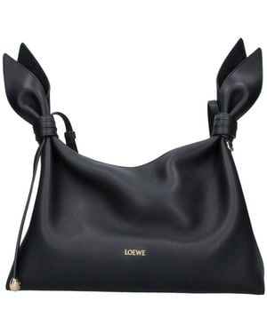 Loewe Medium Shoulder Bag "Scarf" - Black