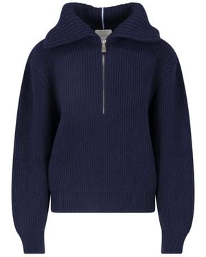 Malo Cashmere Zip Jumper - Blue