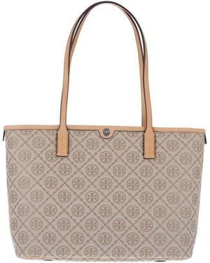 Tory Burch Small Tote Bag "T Monogram" - Natural