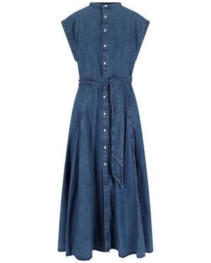 Polo Ralph Lauren Abito Midi In Denim - Blu