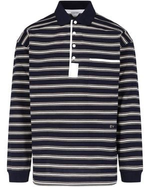 Bottega Veneta Striped Polo - Blue