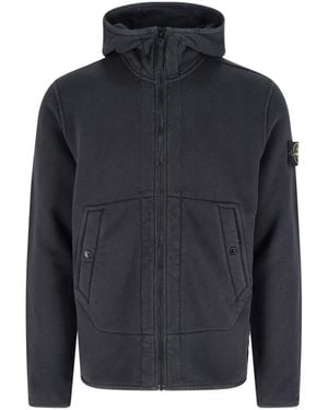 Stone Island Logo Hoodie - Blue