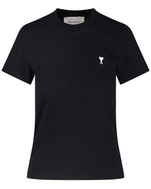 Ami Paris T-Shirt De Cœur" - Black