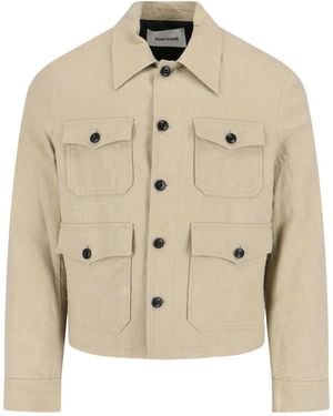 Tonywack Linen Blend Button Jacket - Natural