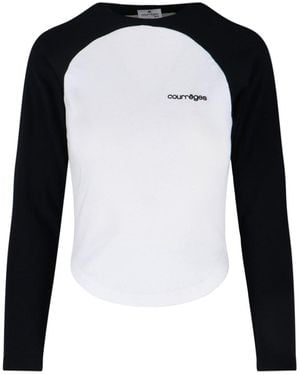 Courreges 'Circle Contrast' T-Shirt - Black
