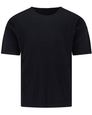 HOMME PLISSÉ Pleated T-Shirt - Black