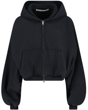 Alexander Wang Zip Cropped Sweatshirt - Black