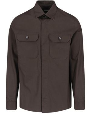 ZEGNA Button-Up Shirt - Grey