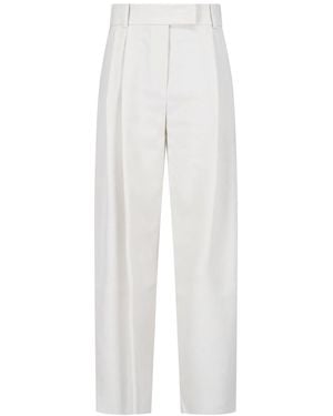 Giorgio Armani Tailored Silk Trousers - White