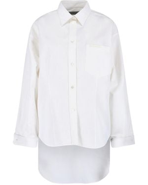 Balenciaga Cotton-Silk Button-Down Shirt For - White