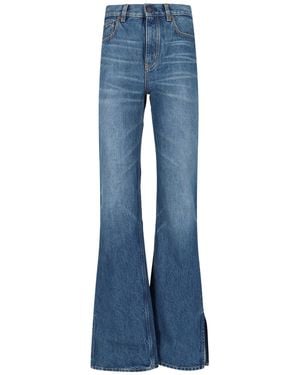 Chloé Denim Jacket With Calf Leather Patch - Blue