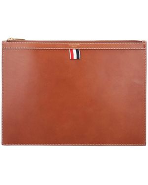 Thom Browne Portadocumenti Dettaglio Tricolore - Marrone
