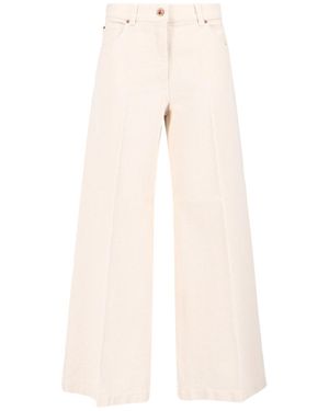 Aspesi Wide-Leg Off- Jeans With Textured Weave - Natural