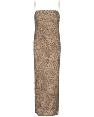 Ralph Lauren Beaded Net Dress - Natural