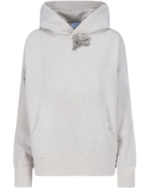 Prada Felpa Cappuccio - Bianco