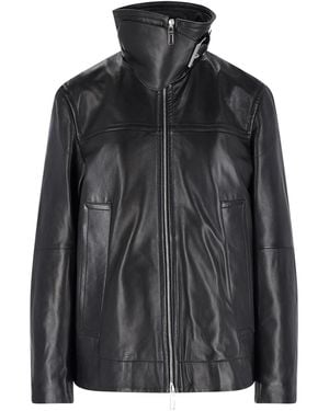 Sportmax Oversized Leather Jacket - Black