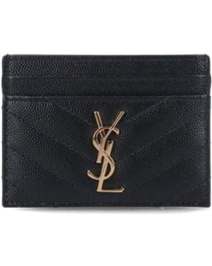Saint Laurent 'Cassandre' Card Holder - Black