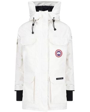 Canada Goose Hooded Longline Parka Jacket - White