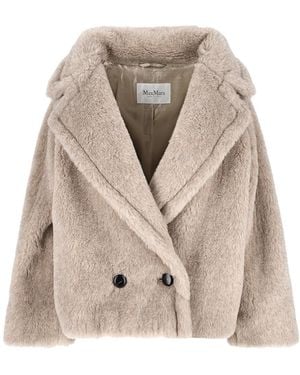 Max Mara 'Teddy Bear Icon' Crop Coat - Natural