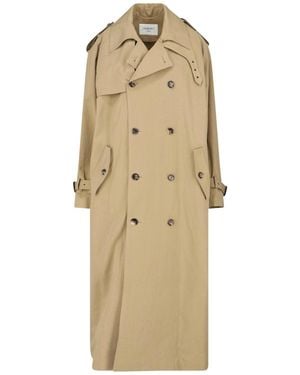 Saint Laurent Double-Breasted Trench Coat - Natural