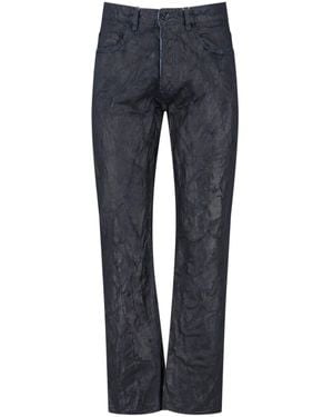 MM6 by Maison Margiela Textured Denim Jeans With Classic Five-Pocket Design - Blue