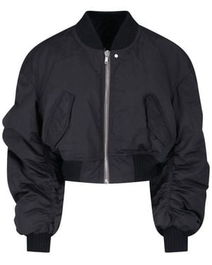 Rick Owens Bomber Jacket "Secchia Cropped Flight" - Blue