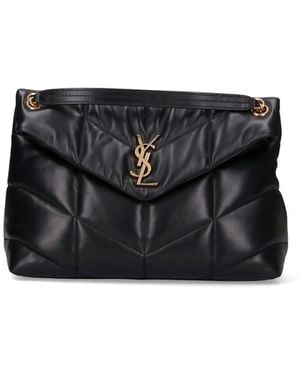 Saint Laurent Borsa A Spalla Media "Puffer" - Nero