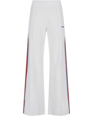 Autry Logo Sweatpants With Contrast Side Stripes - White
