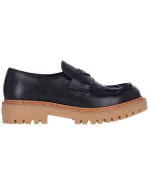 Prada Mocassini Logo - Nero
