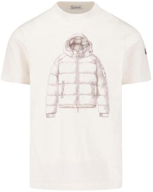 Moncler T-Shirt Logo - White