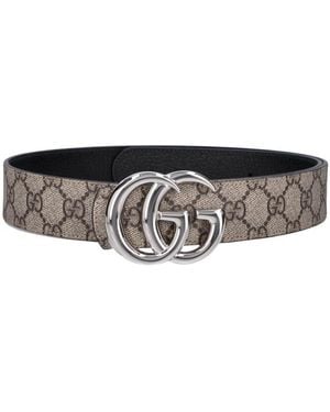 Gucci Reversible Belt "Gg Marmont" - Natural