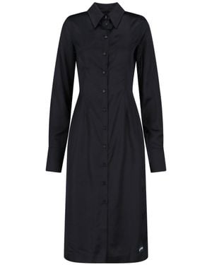 Marine Serre Satin Midi Dress - Black