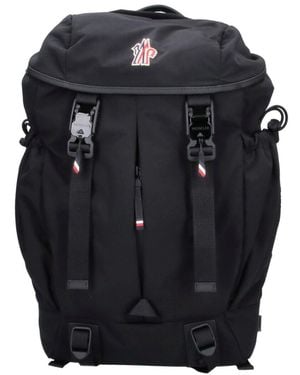 Moncler Backpack With Leather Trim - Black