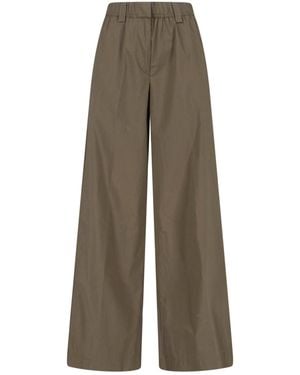 Aspesi Wide Cotton Blend Pants - Green