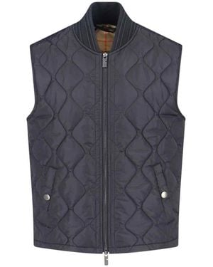 Burberry Down Vest With Logo - Blue