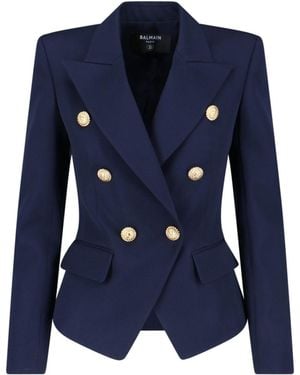 Balmain Double-Breasted Blazer - Blue