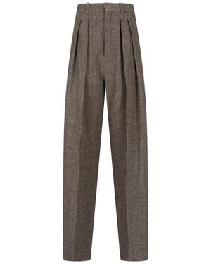 Saint Laurent Tailored Wool Trousers - Grey