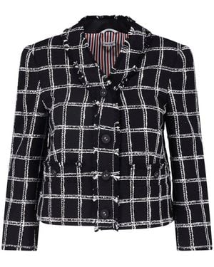 Thom Browne Tweed Blazer - Black
