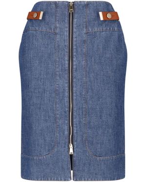 Fendi Denim Midi Skirt - Blue