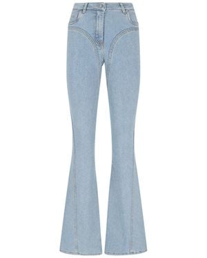 Mugler All-over Rhinestone Jeans - Blue