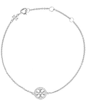 Tory Burch Bracelet With Rhinestones "Miller" - White