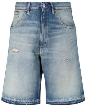 sunflower Pantaloncini In Denim "Super Wide" - Blu