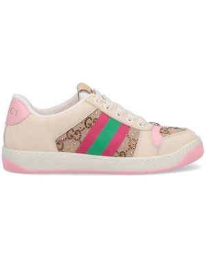 Gucci Sneakers Con Strass "Screener" - Rosa