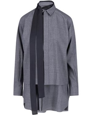 Sacai Mini Shirt Dress - Grey