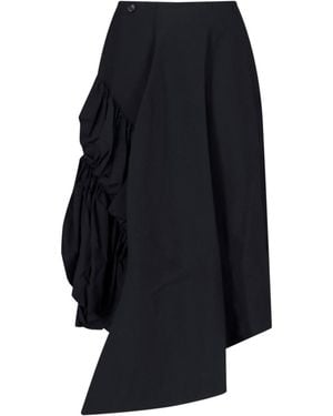 Comme des Garçons Asymmetrical Draped Wool Skirt - Blue