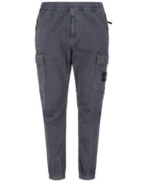 Stone Island Logo Cargo Trousers - Blue
