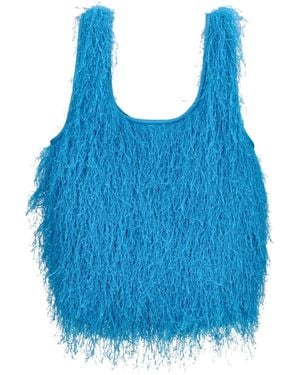Dries Van Noten Fringe Tote Bag "Marche" - Blue